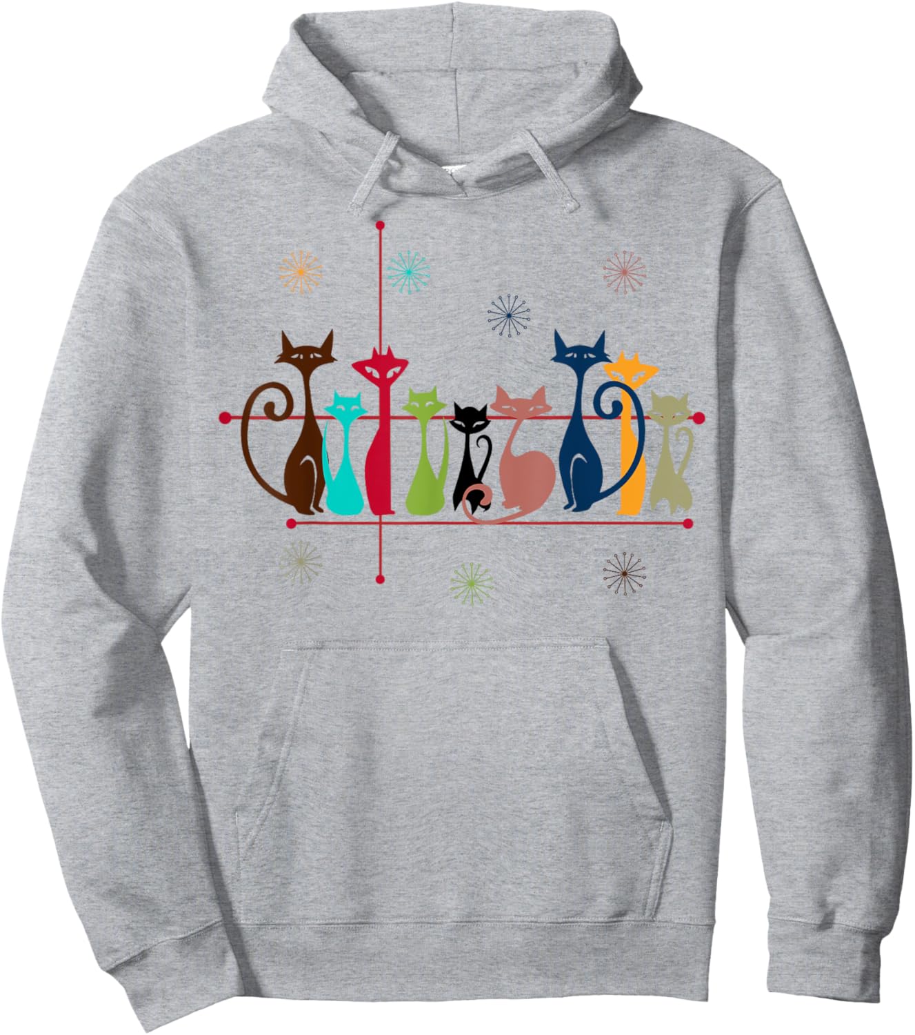 Vintage Retro Cat Gifts: 50s 60s Style Cat Dad & Mom Hoodie - Hoodie | Ash