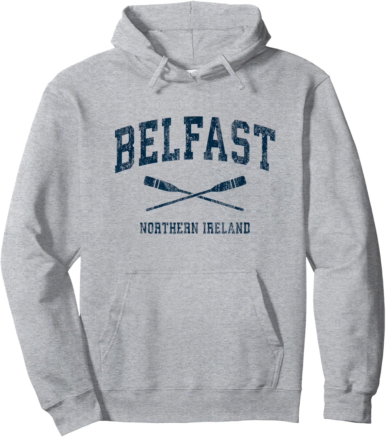 Belfast Northern Ireland Vintage Nautical Paddles Sports Oar Hoodie - Hoodie | Ash