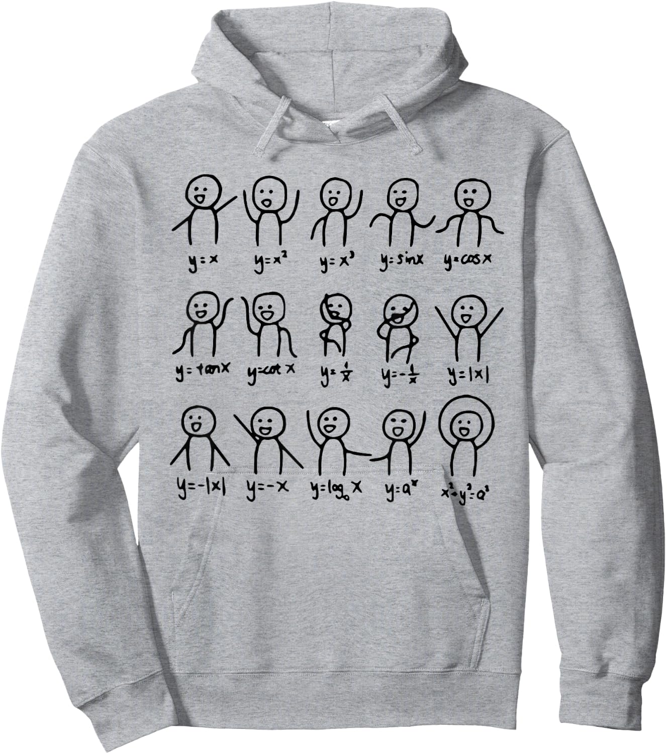 Math Stick Figures Funny Math Teacher Lover Women Men Kids Hoodie - Hoodie | Ash