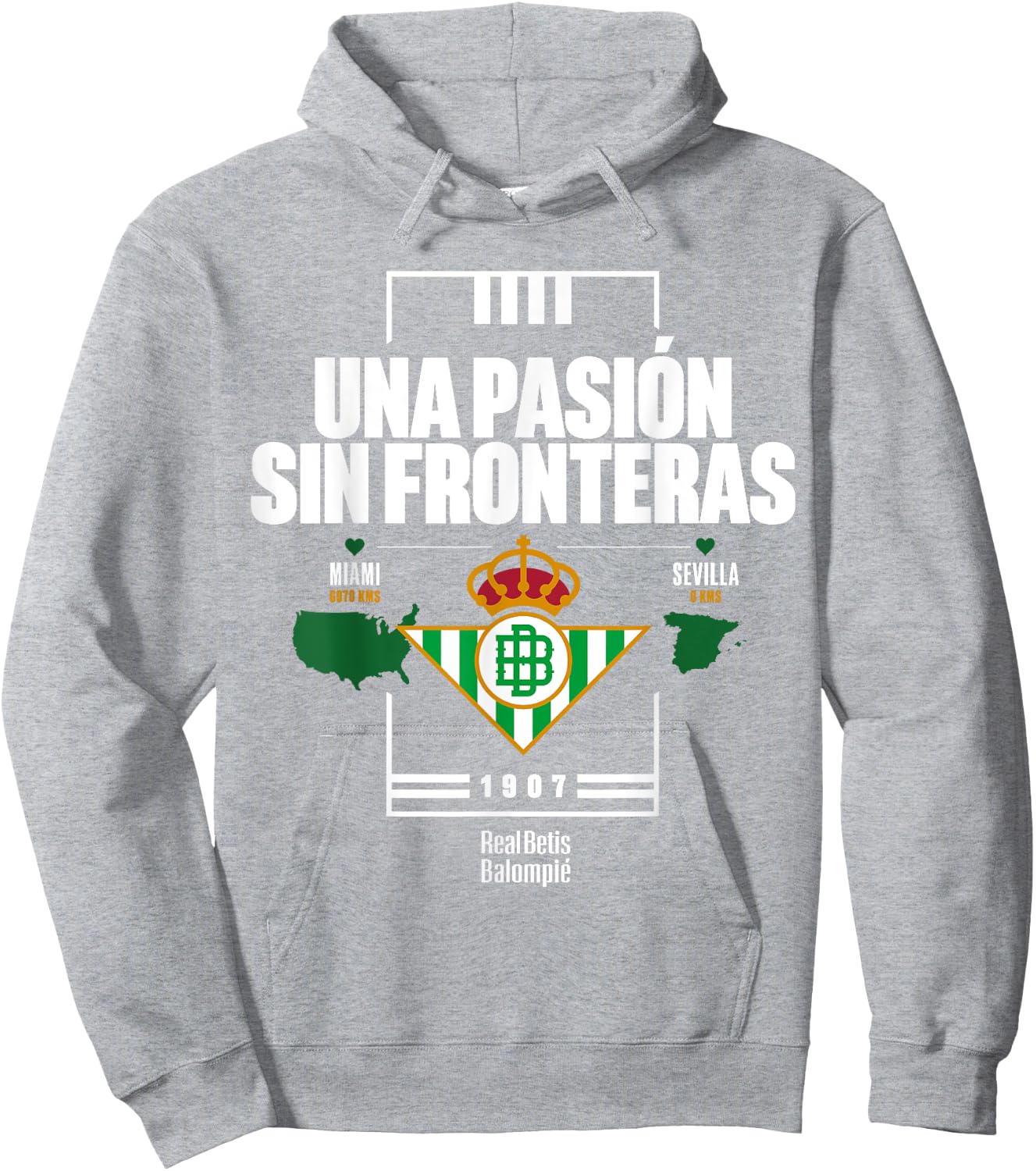 Real Betis sports exclusive collection. Hoodie - Hoodie | Ash