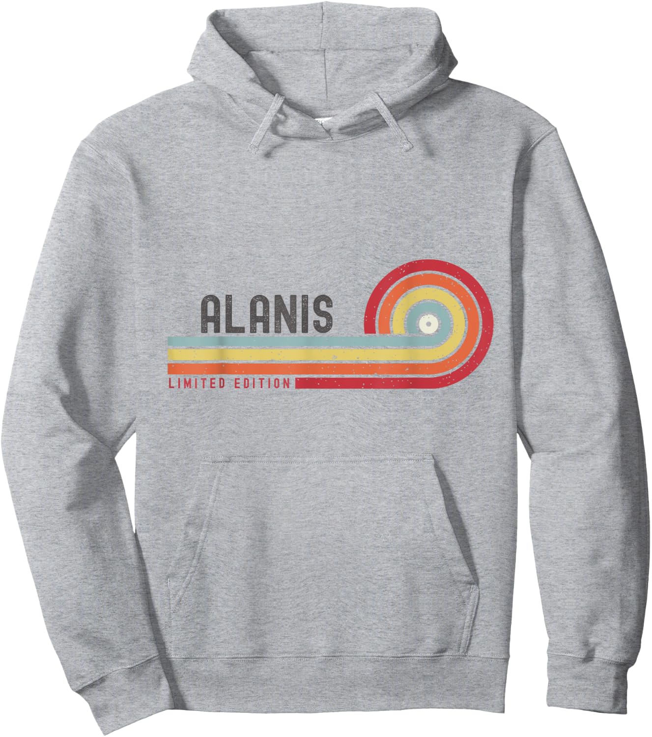 I Love Alanis Personalized Retro Sunset First Name Hoodie - Hoodie | Ash