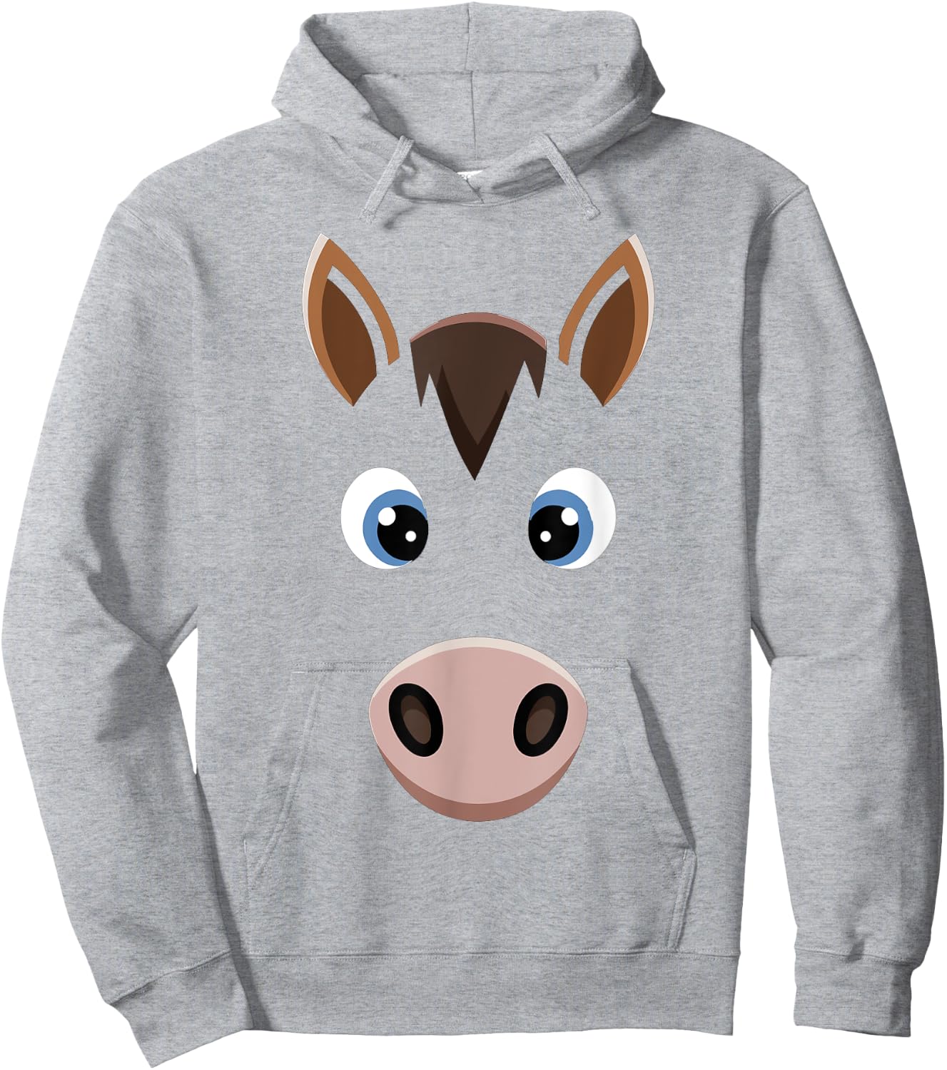 Halloween Horse Face Costume Kids Cute Themed Horsey Hoodie - Hoodie | Ash