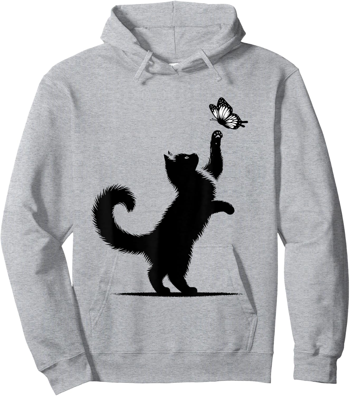 Cat Butterfly Cat Mom Girls Kitten Cat Lover Hoodie - Hoodie | Ash