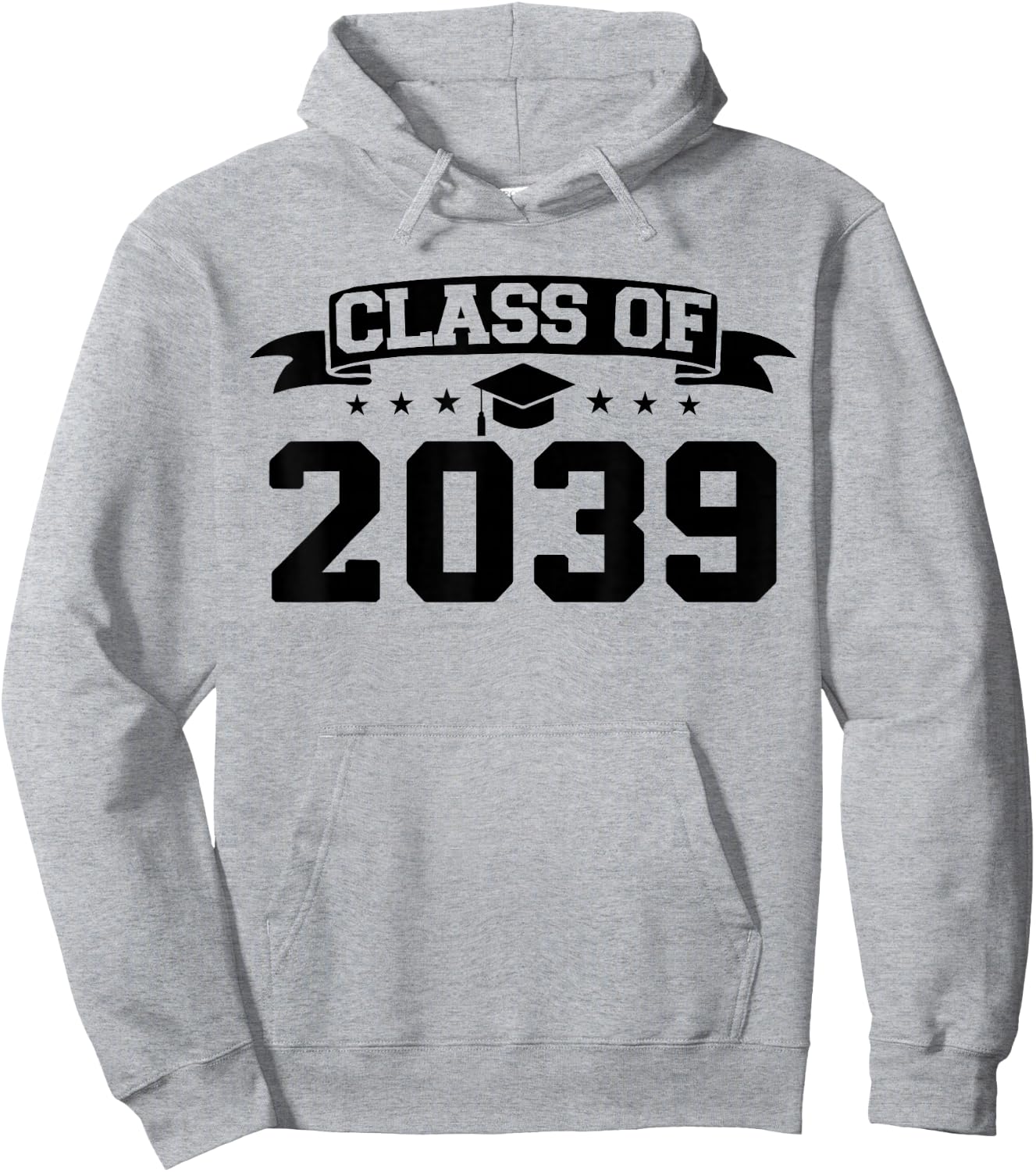 Class of 2039 Grow With Me Graduation Handprint On Back Hoodie - Hoodie | Ash
