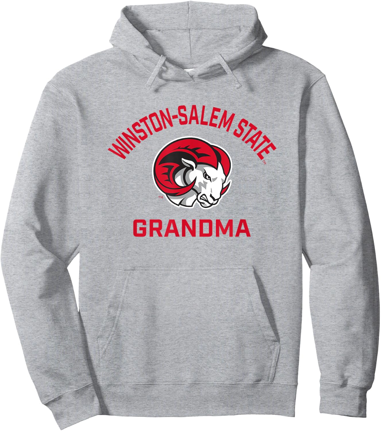 Winston-Salem State University WSSU Rams Arched Grandma Hoodie - Hoodie | Ash