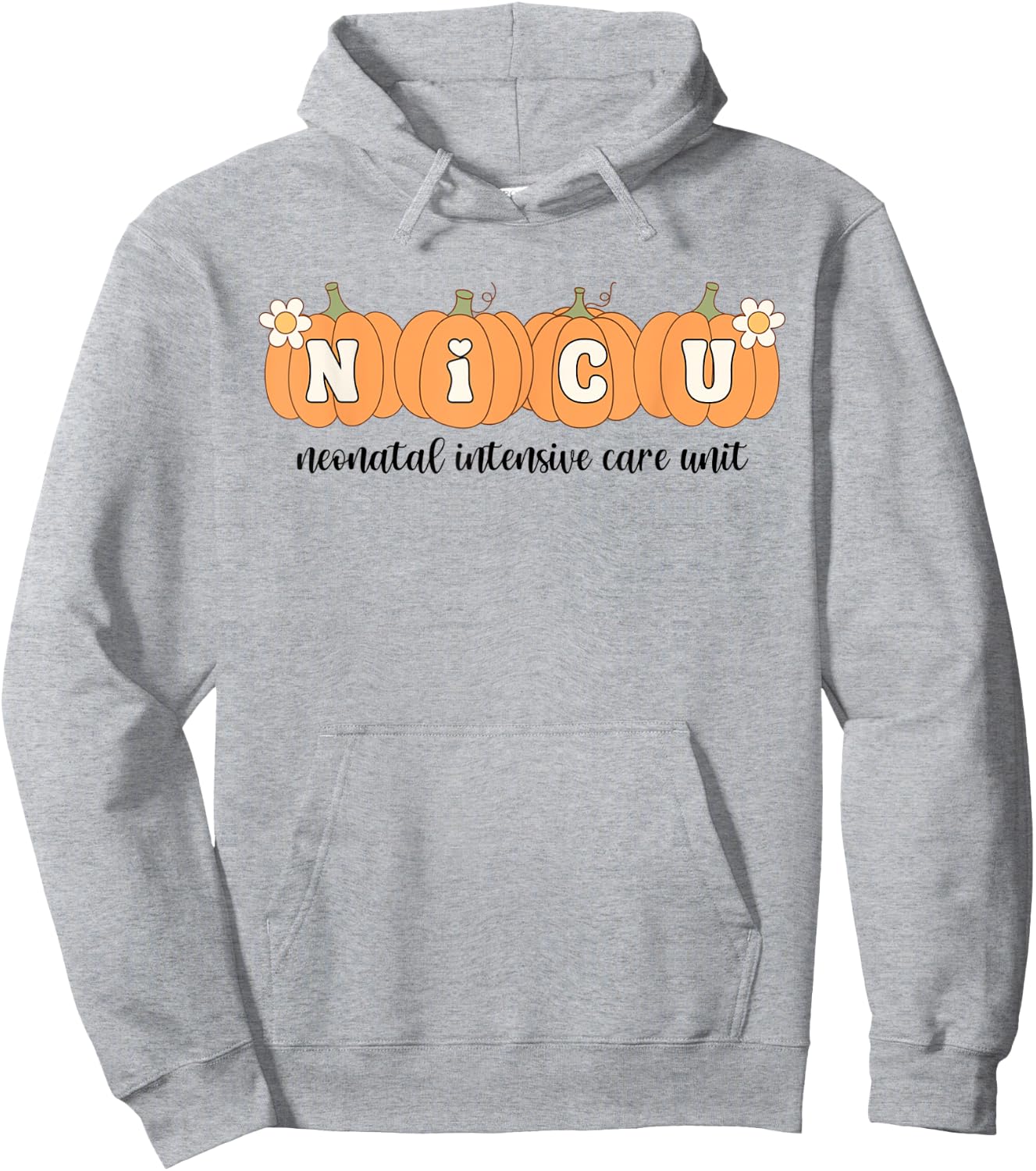 NICU Nurse Halloween Pumpkins Neonatal Intensive Care Unit Hoodie - Hoodie | Ash