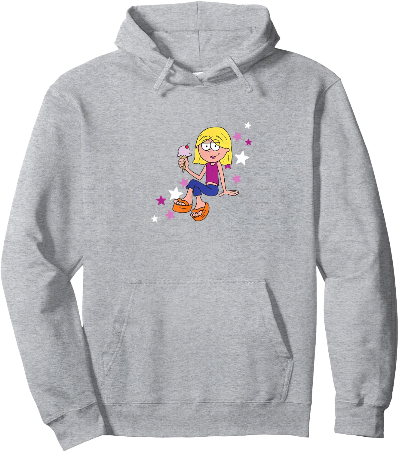 Disney Lizzy McGuire Iconic Cool Lil Lizzie Star Chest Logo Hoodie - Hoodie | Ash