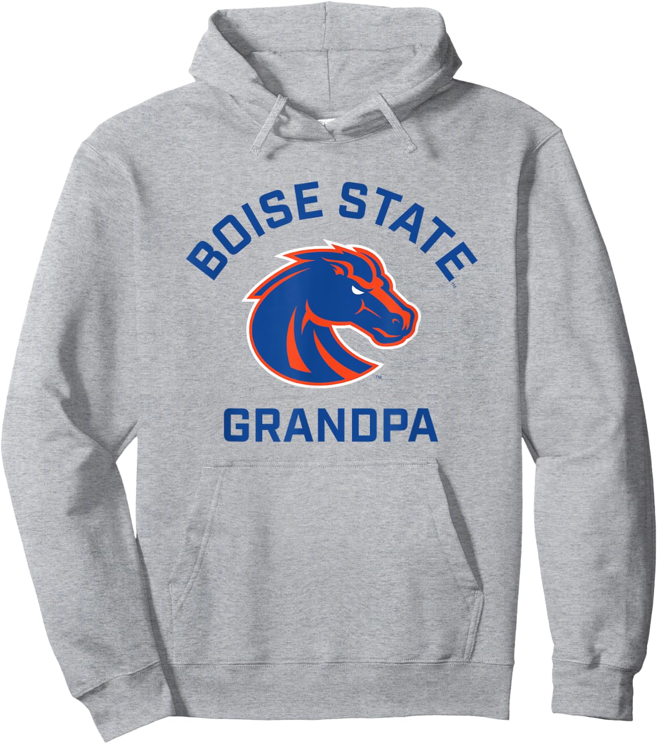 Boise State University BSU Broncos Arched Grandpa Hoodie - Hoodie | Ash