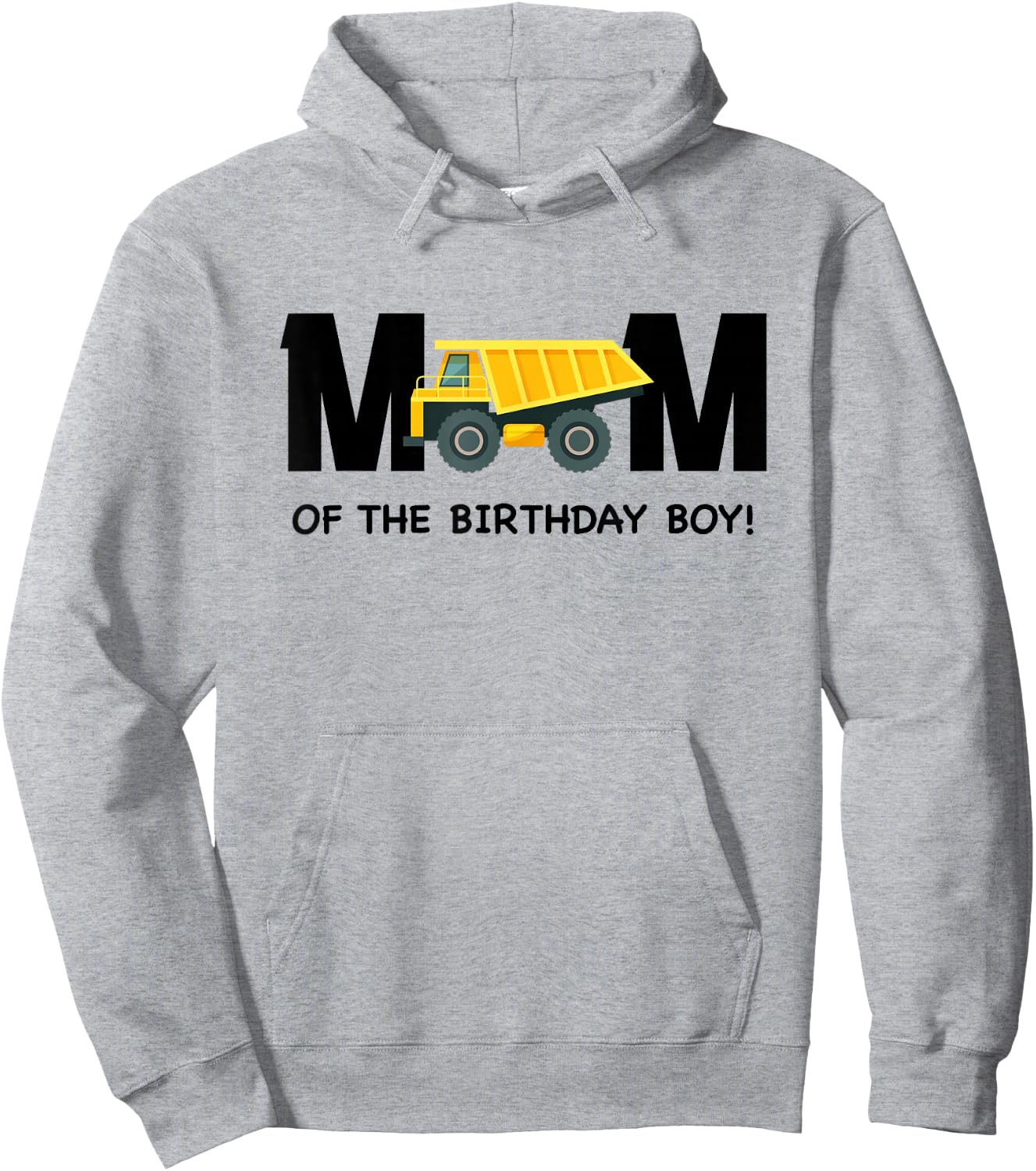 Mom of The Birthday Boy Construction Truck First Birthday Hoodie - Hoodie | Ash