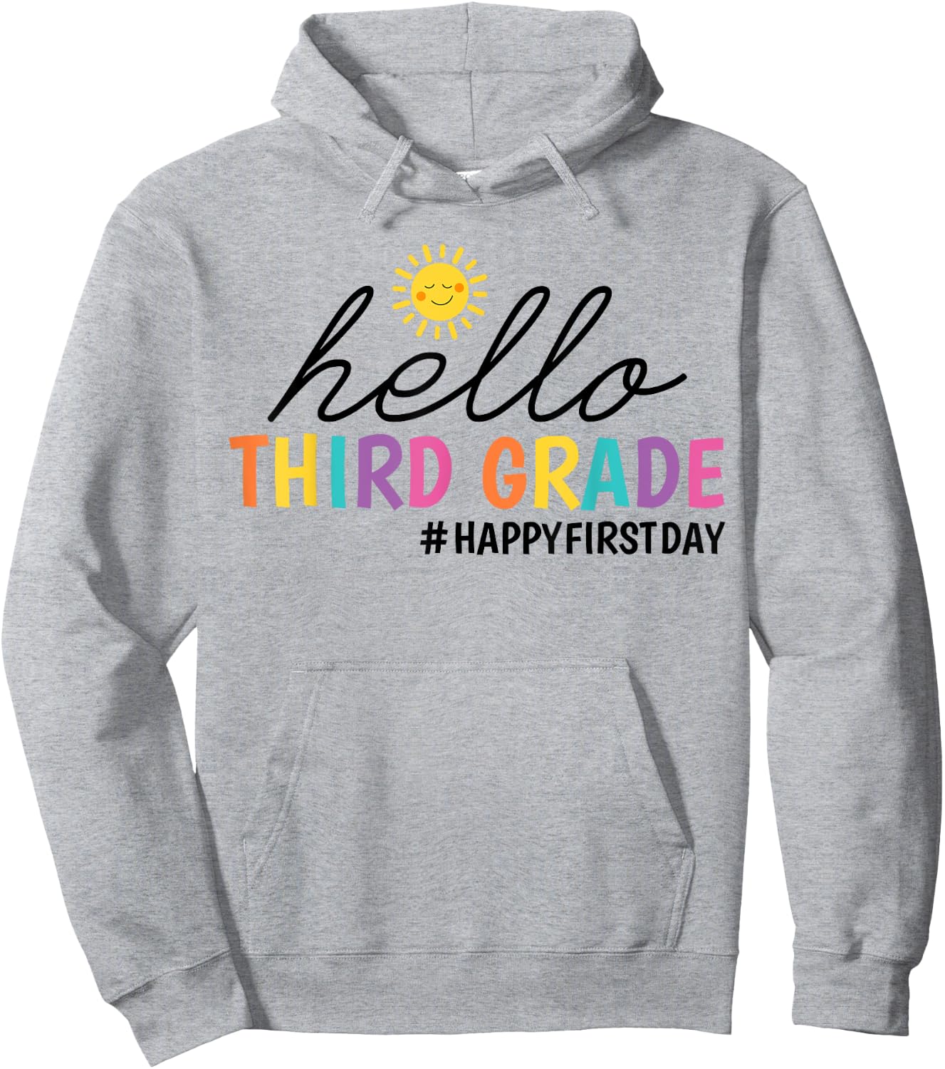 Hello Third Grade Teacher Kids Girl 3rd Grade Back to School Hoodie - Hoodie | Ash