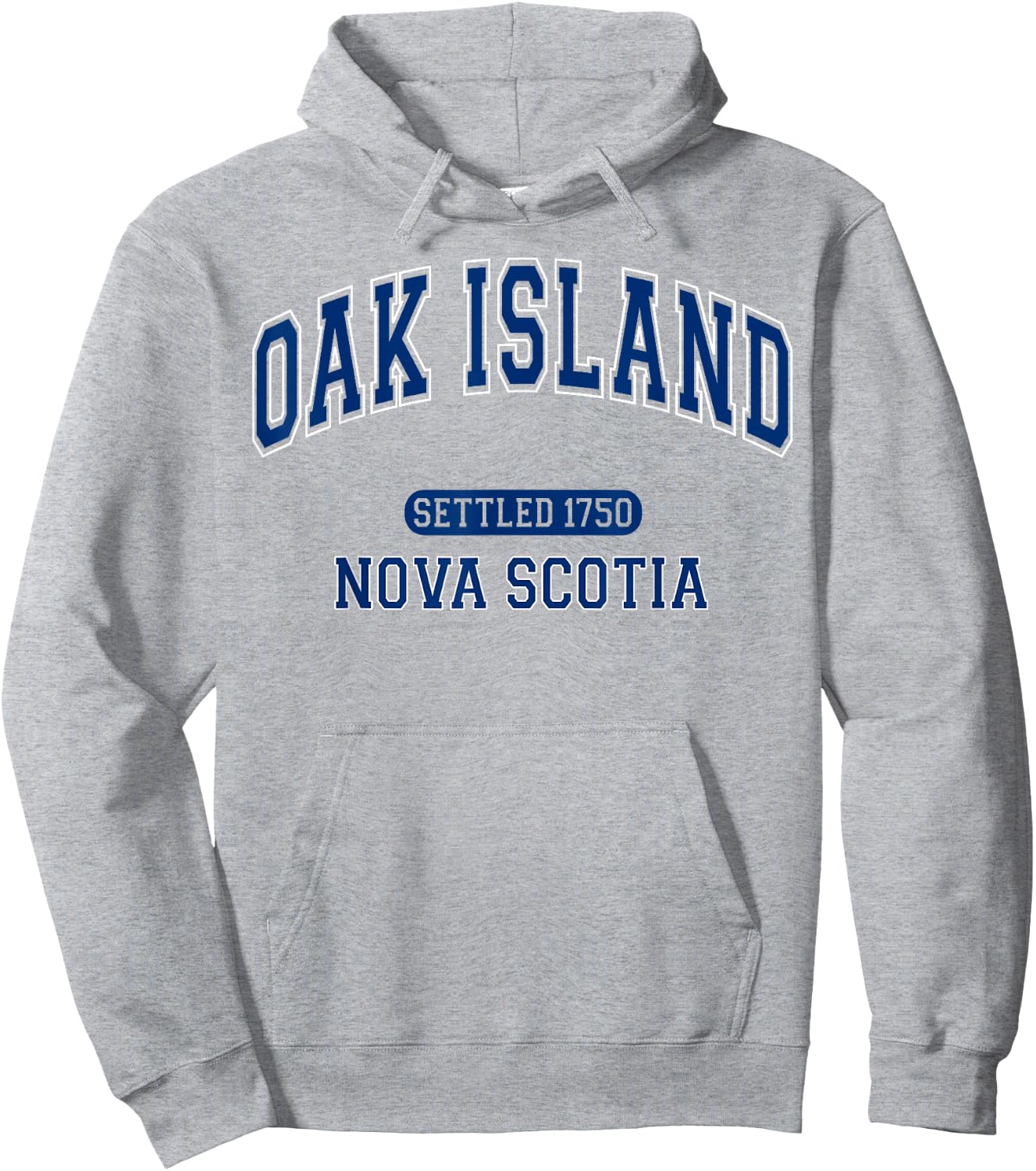 Oak Island Nova Scotia Settled 1750 Sports Vintage Blue Hoodie - Hoodie | Ash