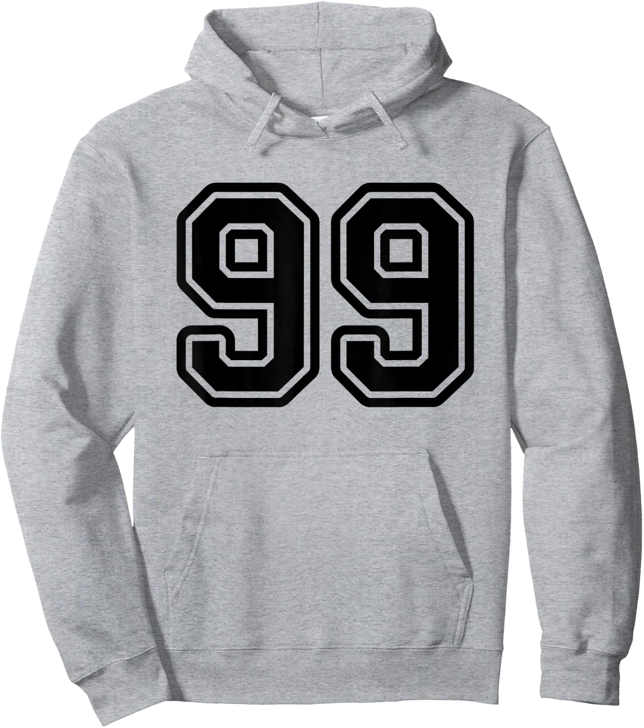 Black Sports Team Number 99 Hoodie - Hoodie | Ash