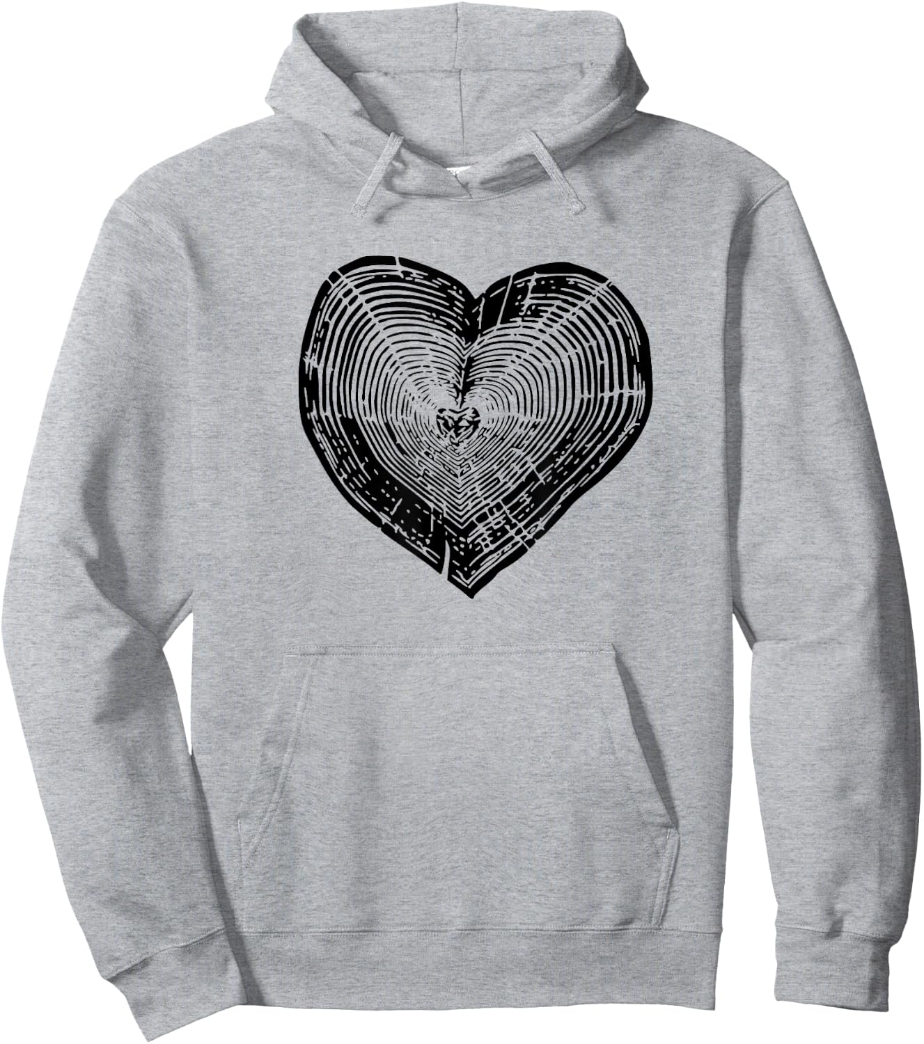 Outdoor Nature Lover Tree Ring Heart Earth Day Hoodie - Hoodie | Ash