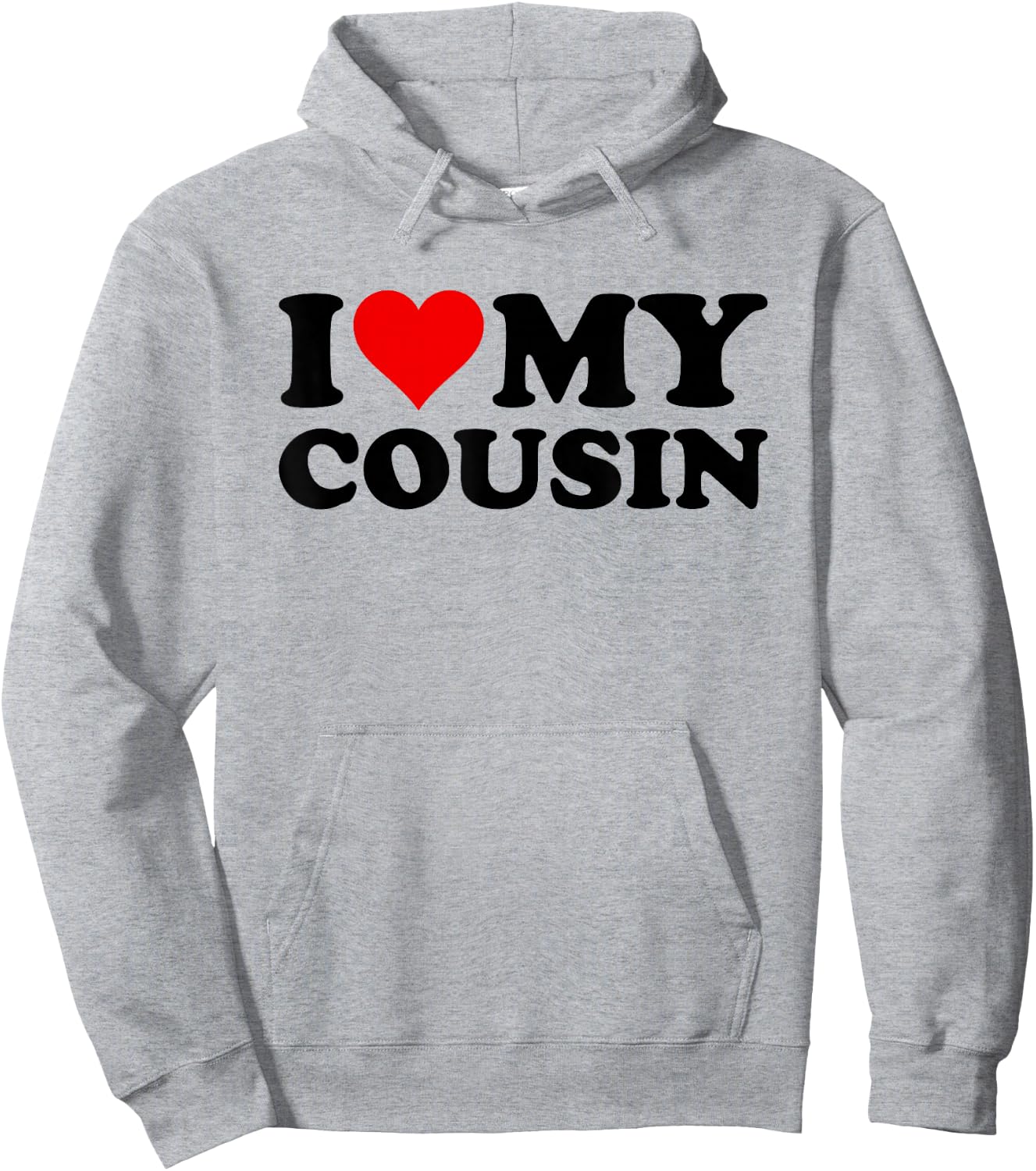 Fun Family Heart Love Apparel I Love Heart My Cousin Hoodie - Hoodie | Ash