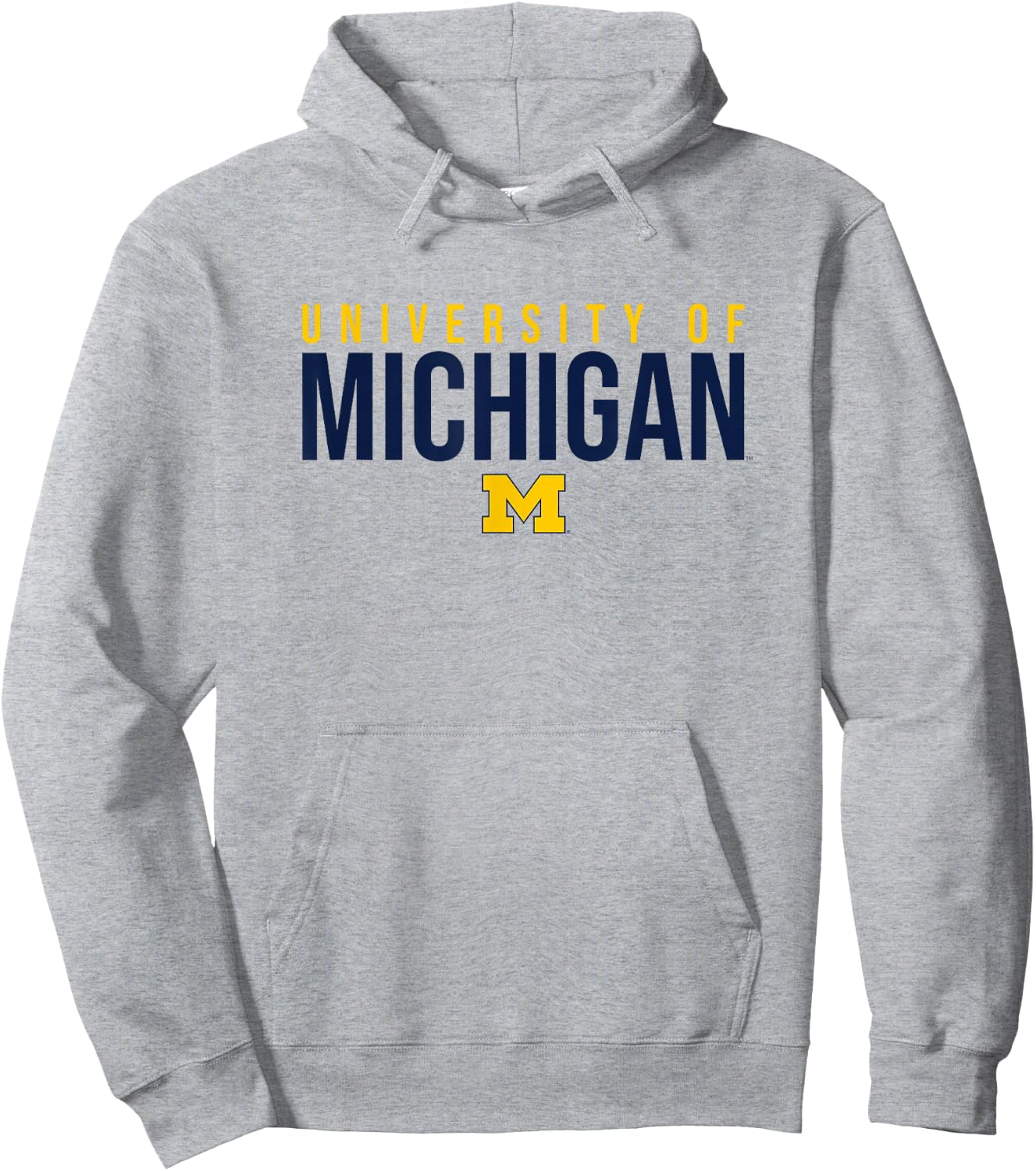 University of Michigan Wolverines U of M Stacked Hoodie - Hoodie | Ash