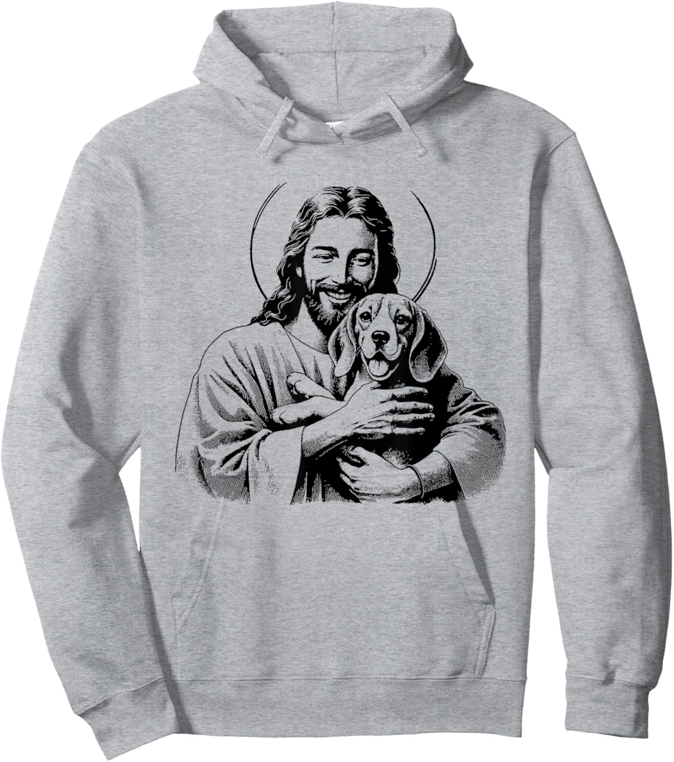 Jesus Beagle Dog - Funny Christian Religious Dog Lover Men Women Kids Hoodie - Hoodie | Ash
