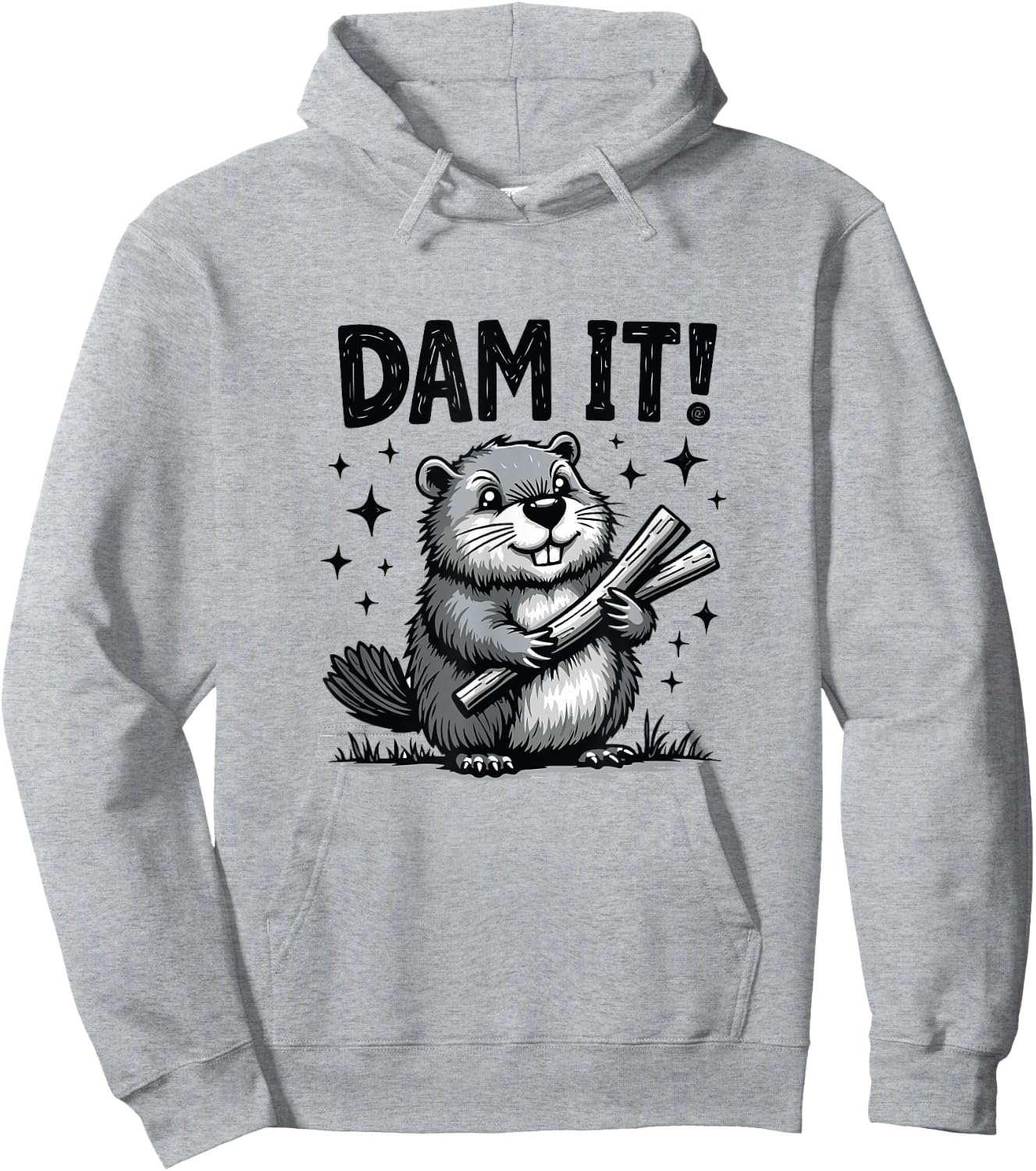 Dam It Beaver Funny Beaver Sarcastic Hoodie - Hoodie | Ash