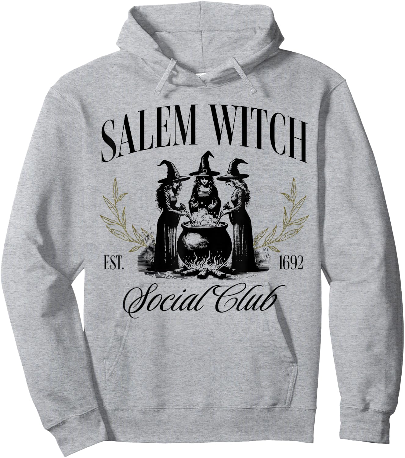Salem 1692 Social Club Witch Halloween Witchy Women Girls Hoodie - Hoodie | Ash