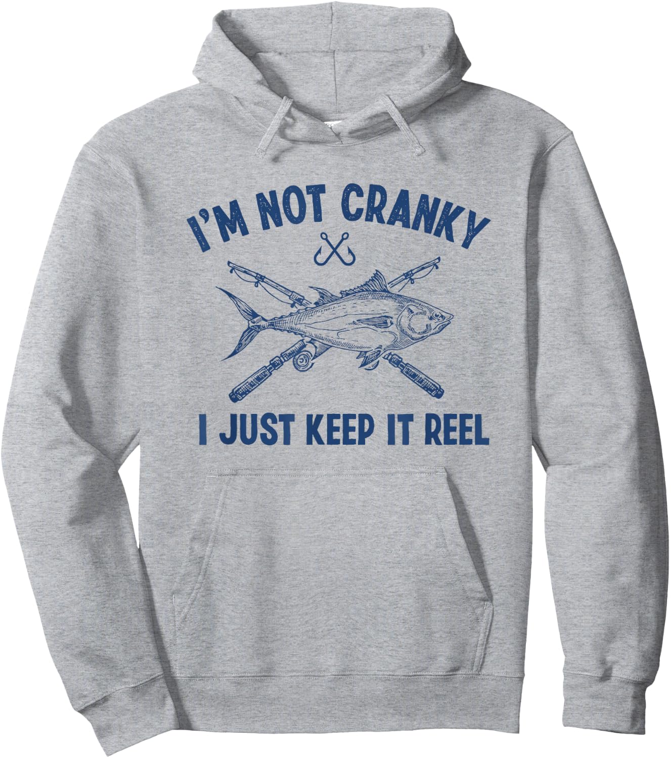 Fishtastic Funny Cranky Fishing Fisherman , Small, Grey Hoodie - Hoodie | Ash