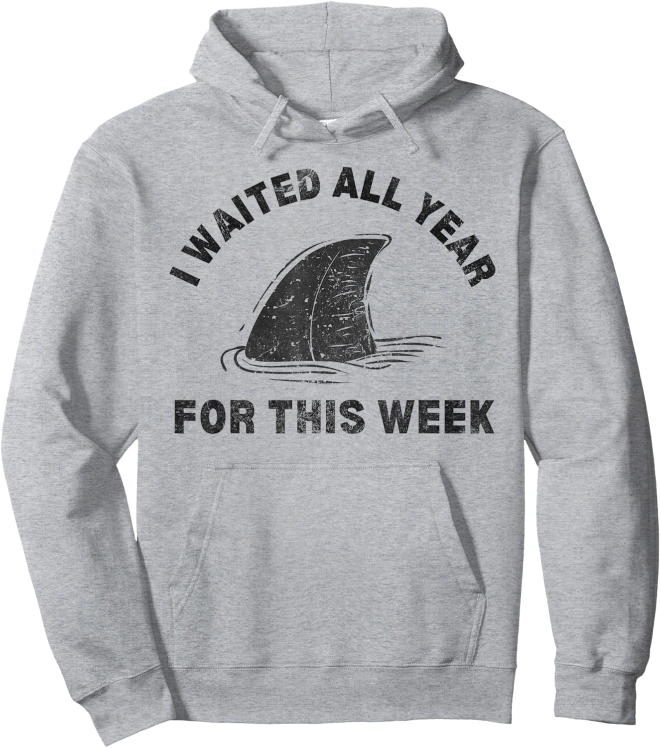 I Waited All Year For This Week 2024 Funny Shark Lover Ocean Hoodie - Hoodie | Ash