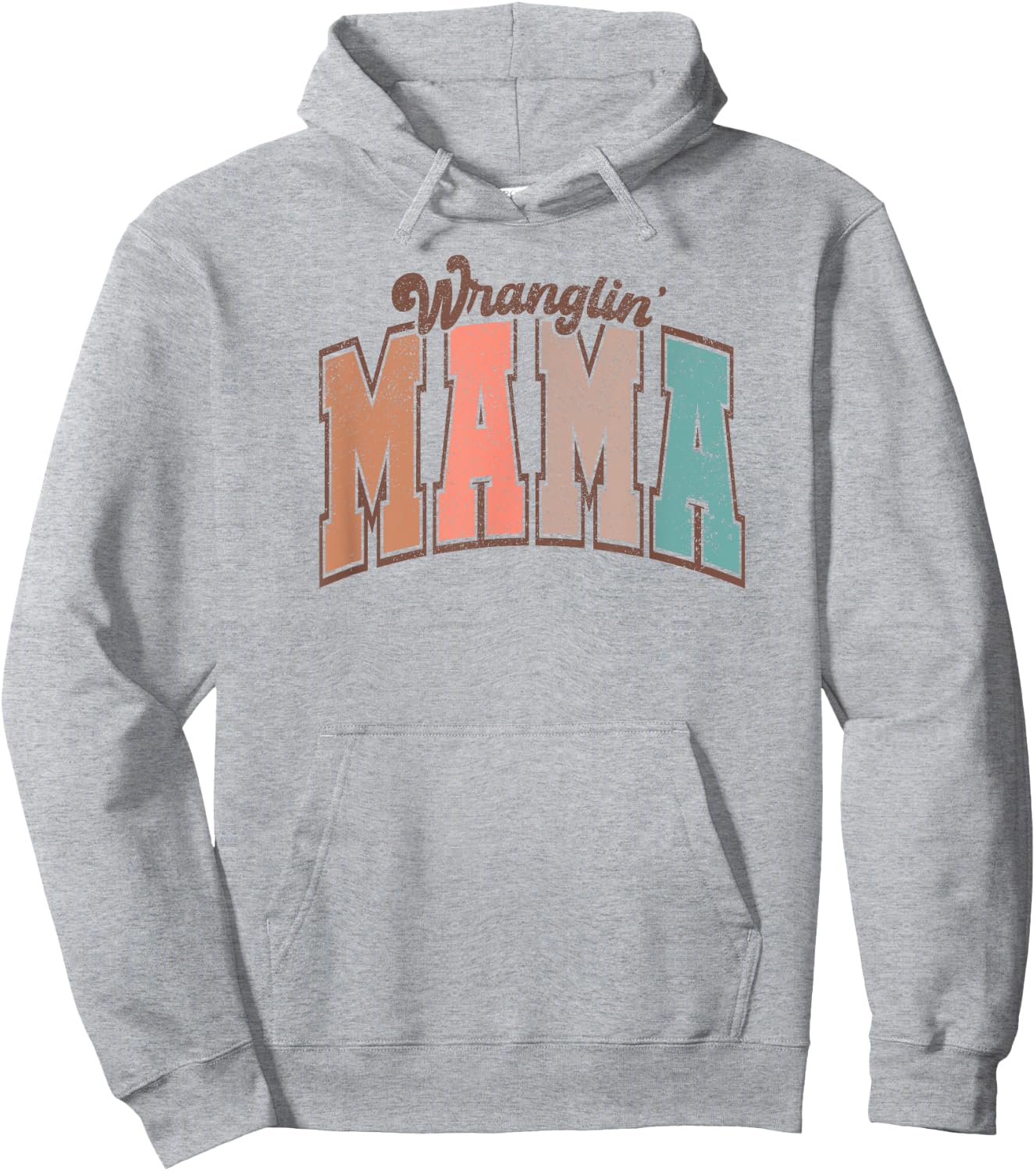 Wranglin Mama Mothers Day Show Sheep Mom Show Barn Mama Hoodie - Hoodie | Ash