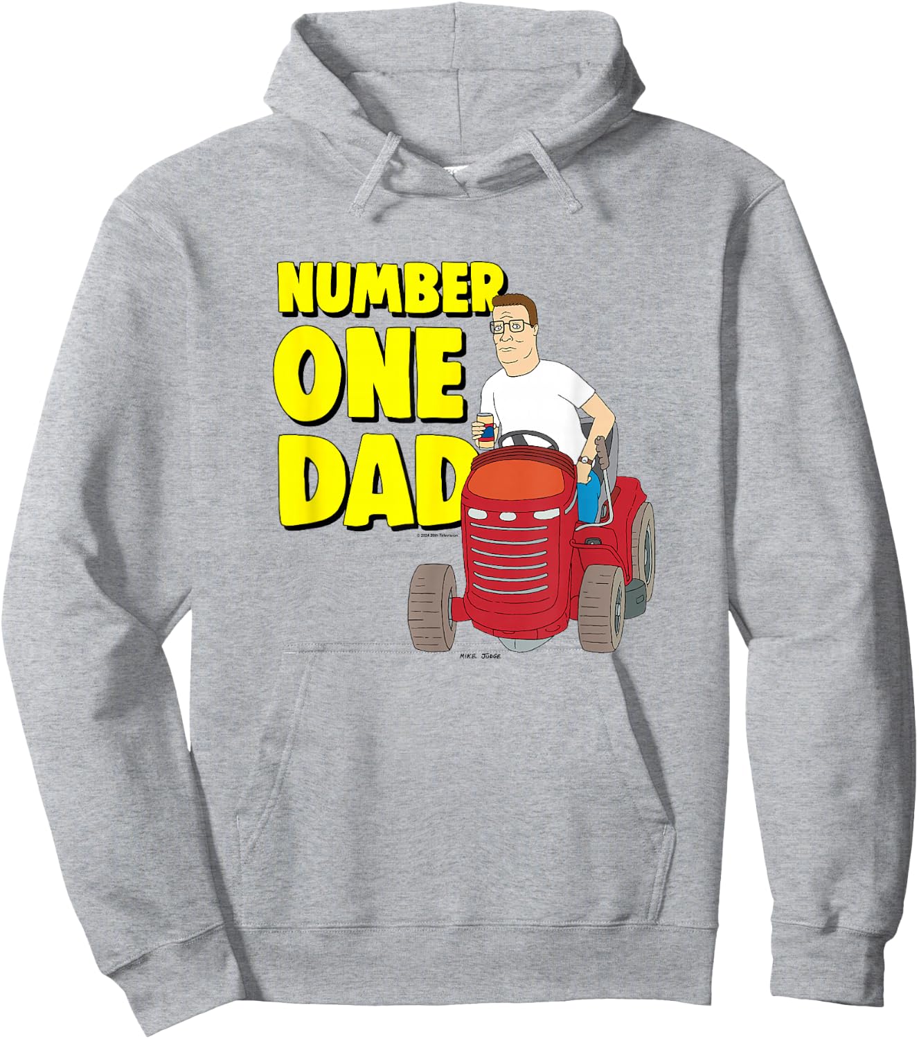 King Of The Hill Father's Day Number One Dad Hank Big Logo Hoodie - Hoodie | Ash