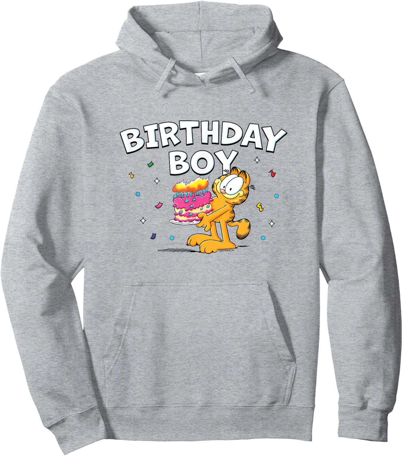 Garfield Birthday Boy Cake & Confetti Celebration Logo Hoodie - Hoodie | Ash