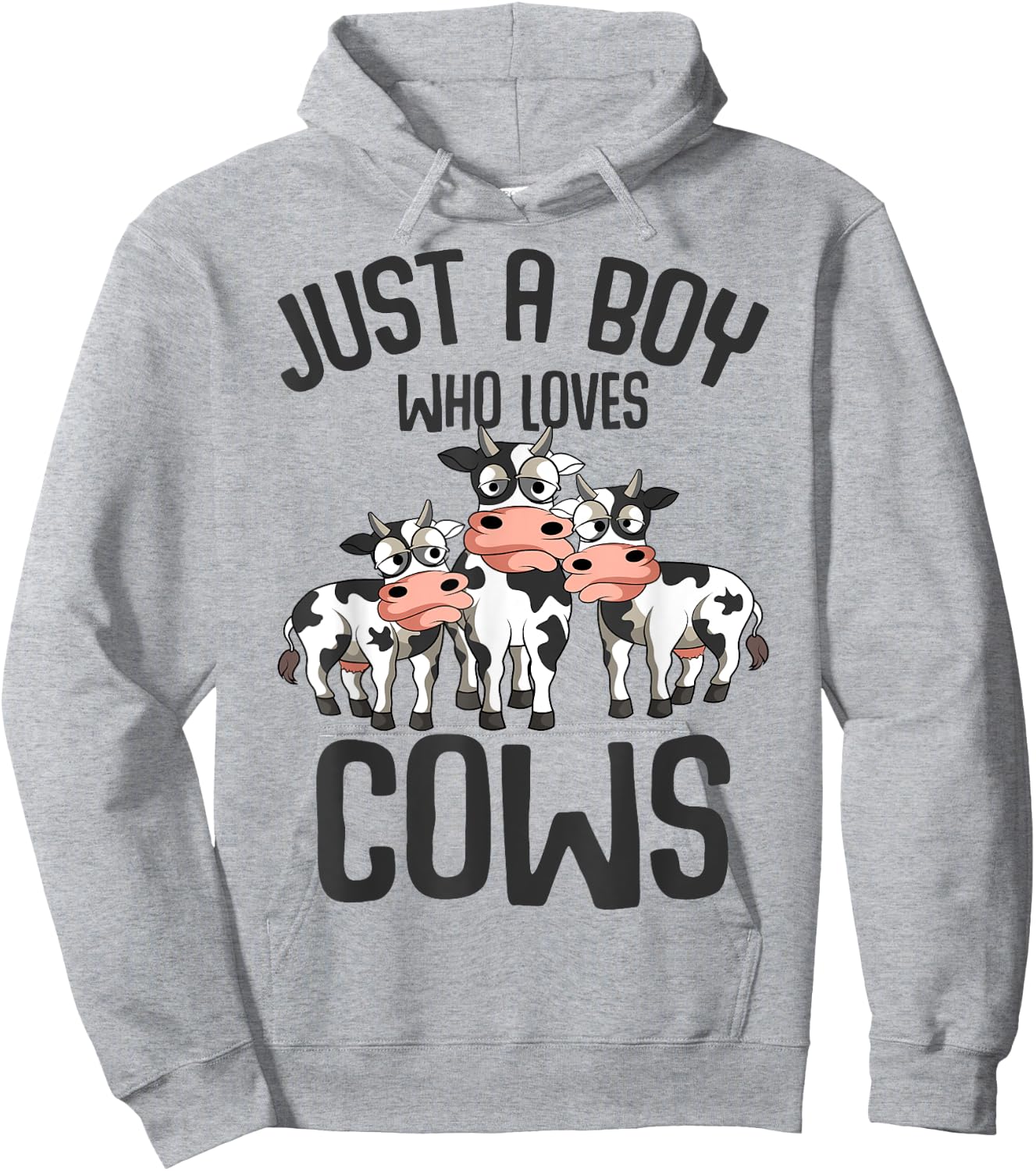 Just A Boy Who Loves Cows Farmers Cow Kids Toddler Boys Hoodie - Hoodie | Ash