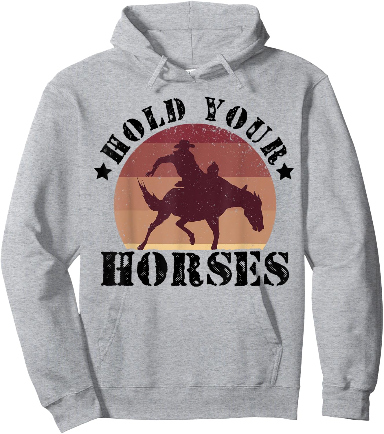 Hold Your Horses Equestrian Horse Riding Farmer Horses Barn Hoodie - Hoodie | Ash