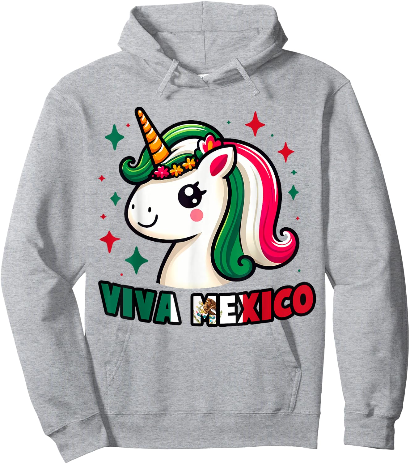 Unicorn Viva Mexico Mexican Independence Day Kids Boys Girls Hoodie - Hoodie | Ash