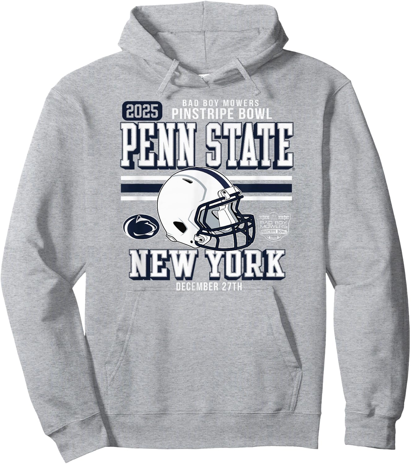 Penn State Nittany Lions Pinstripe Bowl 2025 Football Gray Hoodie - Hoodie | Ash