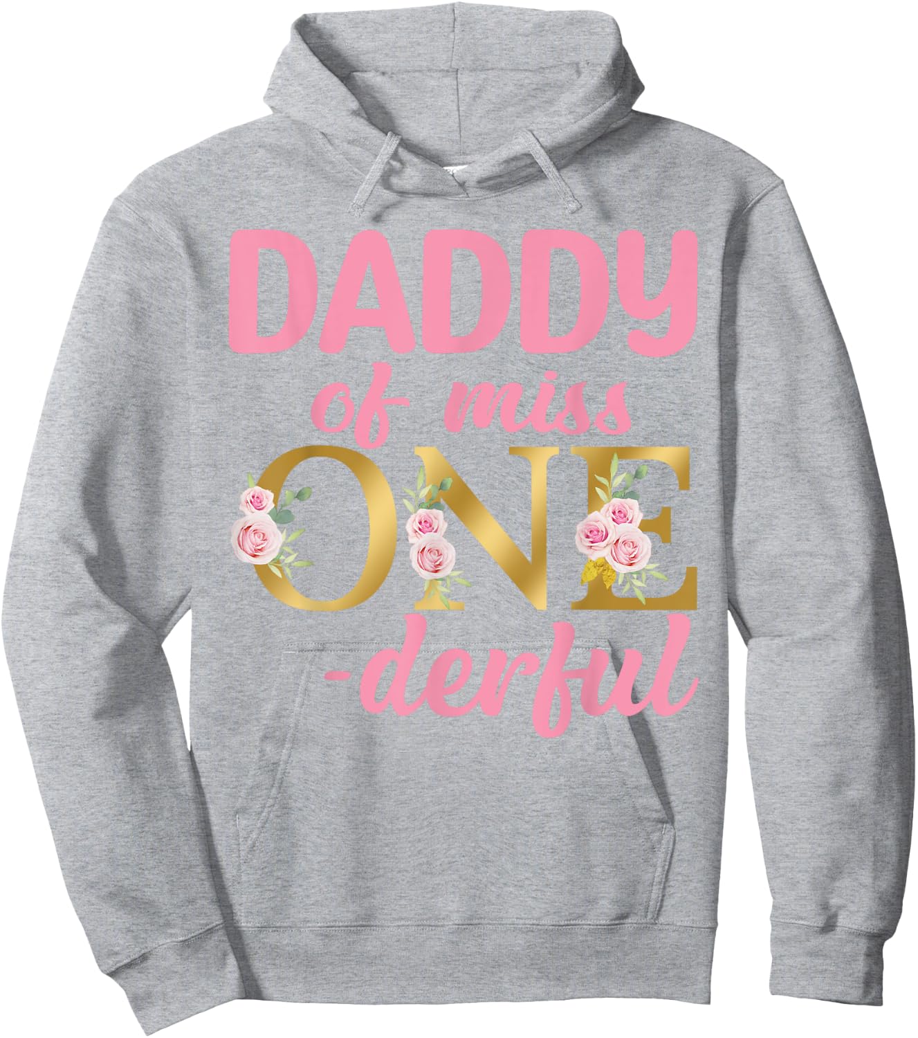 Daddy of Miss Onederful 1st Birthday First One-Derful family Hoodie - Hoodie | Ash