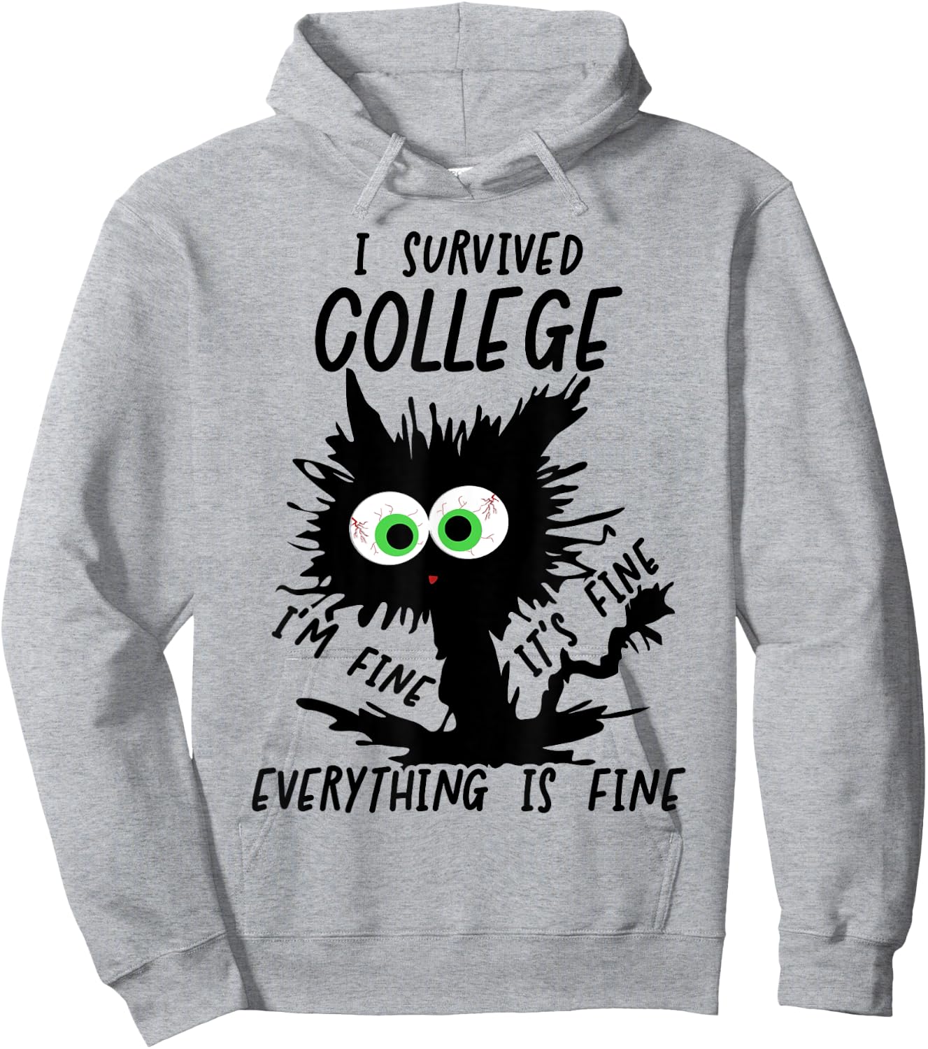 Funny College Grad 2025 I Survived College Hoodie - Hoodie | Ash