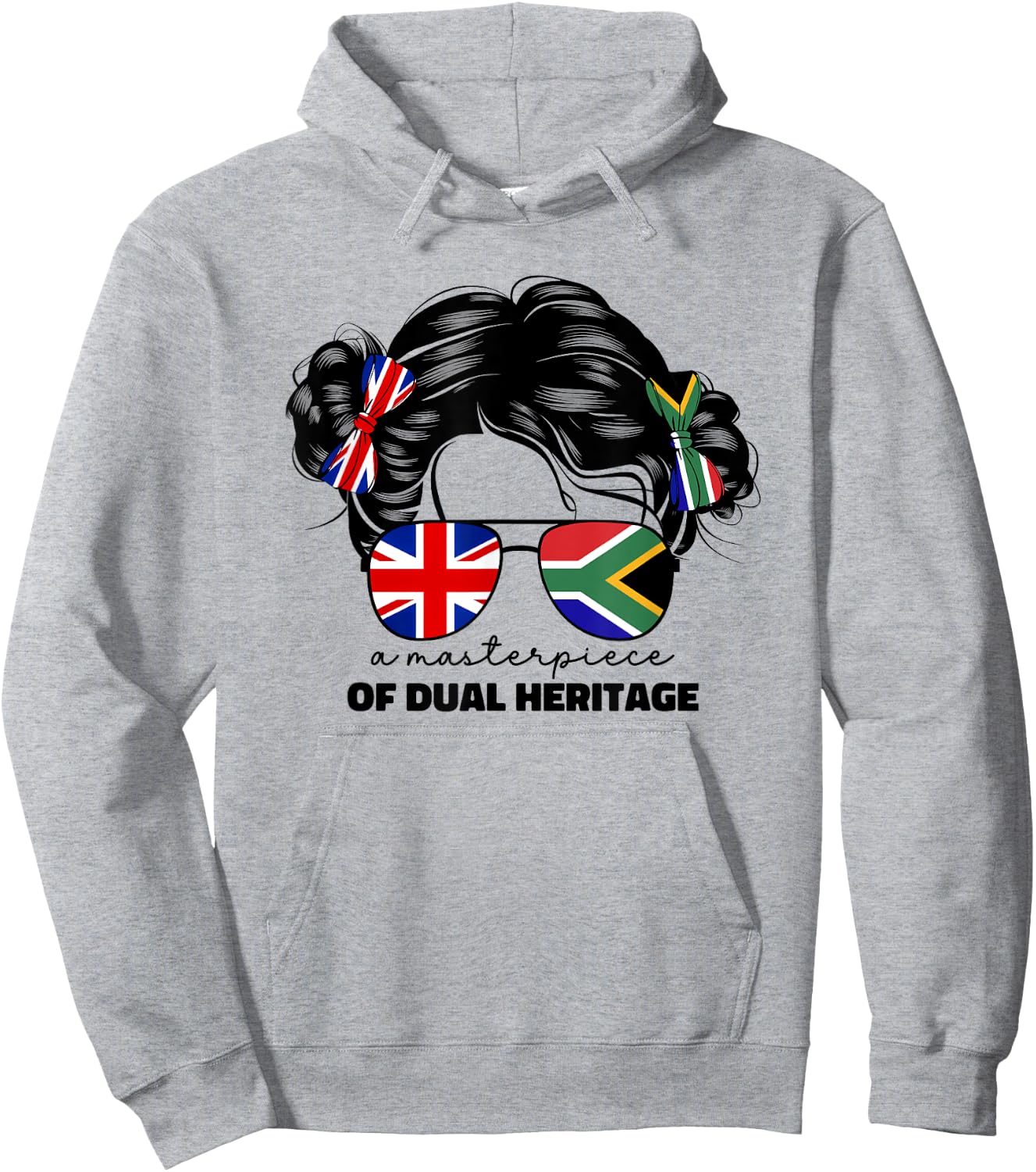 Kids Half Britain And South African UK British South Africa Hoodie - Hoodie | Ash