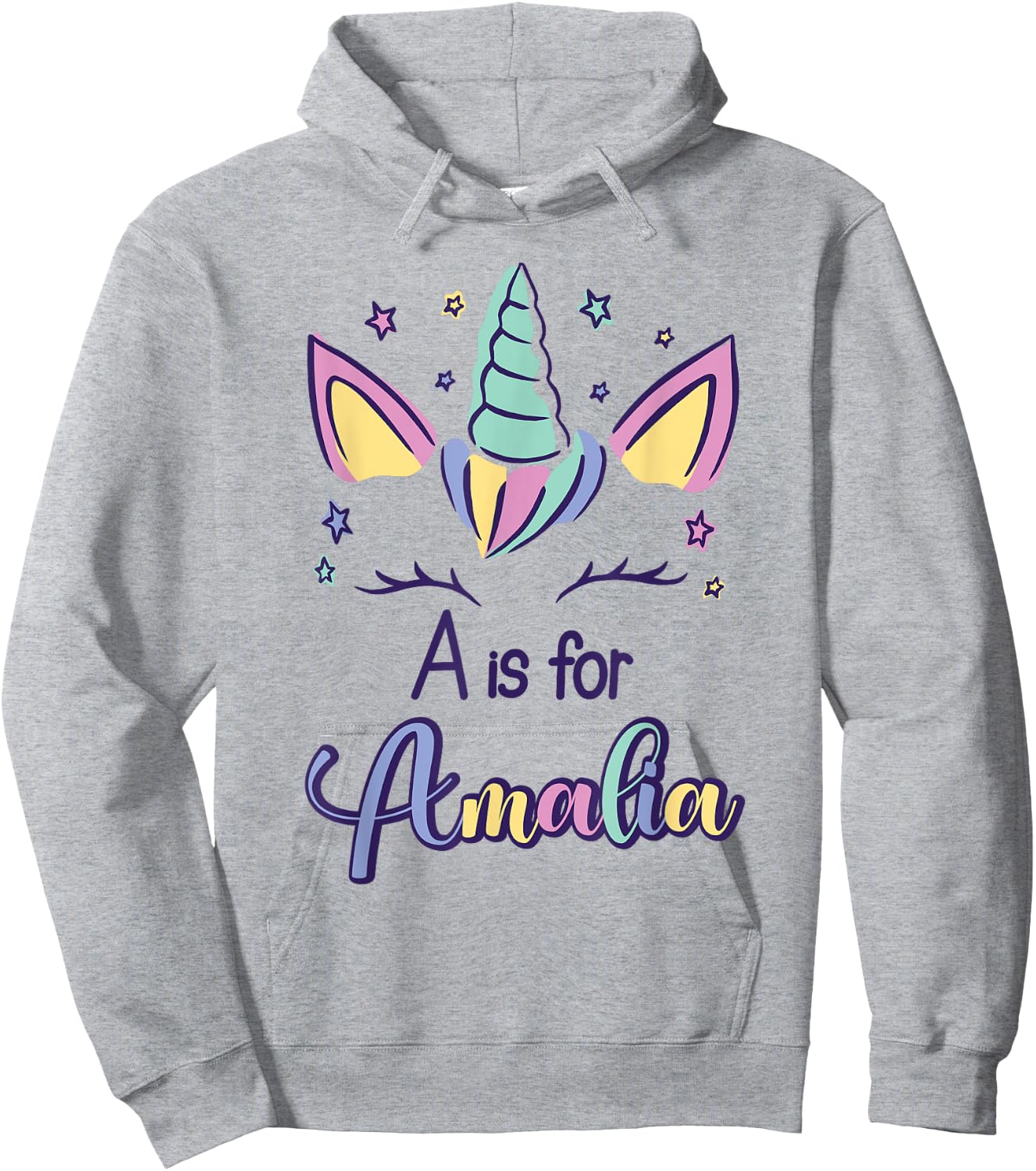 First Name Amalia Personalized A Is For Amalia Hoodie - Hoodie | Ash