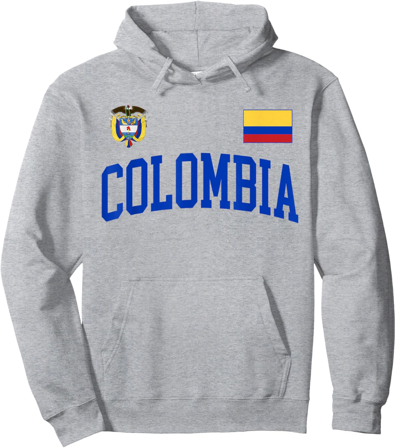 Threadrock Vintage Retro Colombia Flag Colombian Pride , Small, Yellow Hoodie - Hoodie | Ash