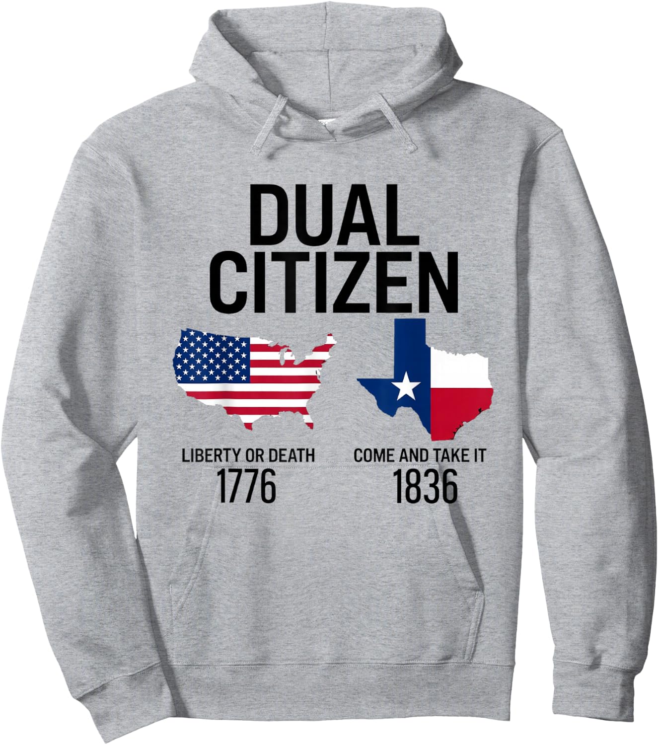 Dual Citizen Texas Pride Born and Raise USA TX Map Flag Hoodie - Hoodie | Ash