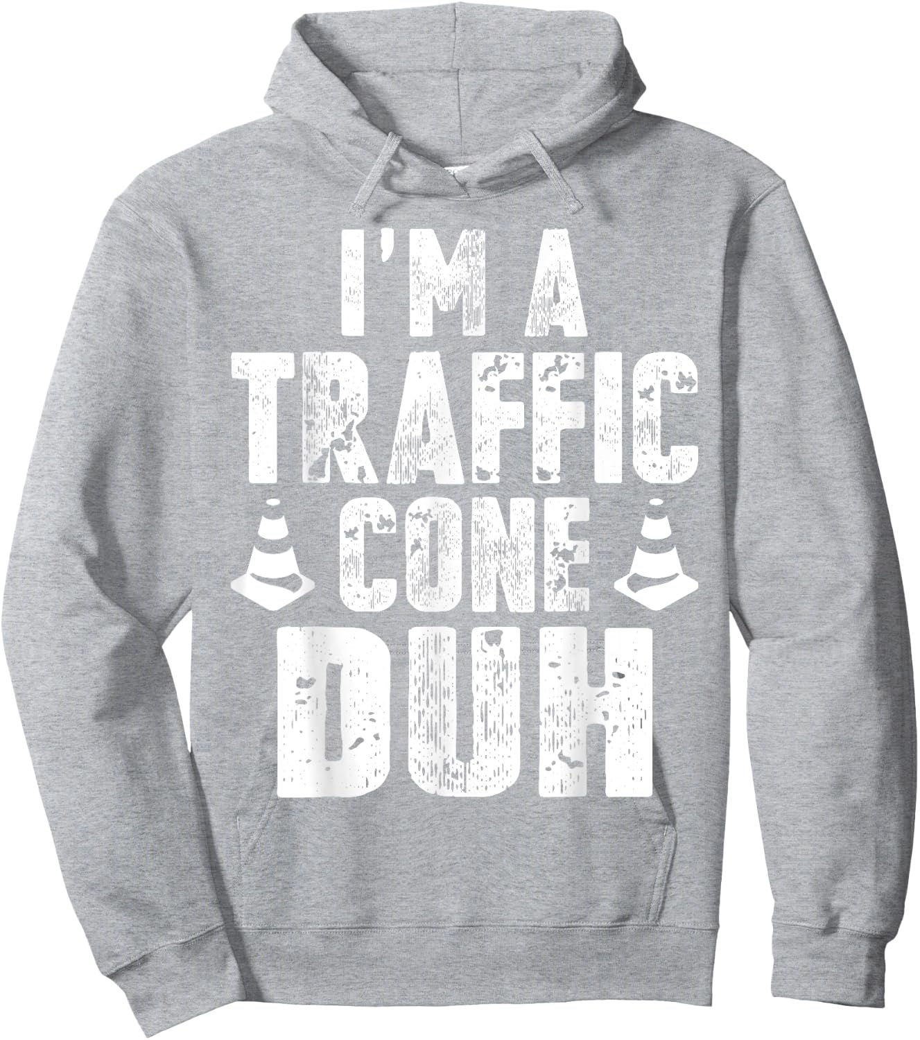 I'm a Traffic Cone Duh Funny Halloween Costume Vintage Hoodie - Hoodie | Ash