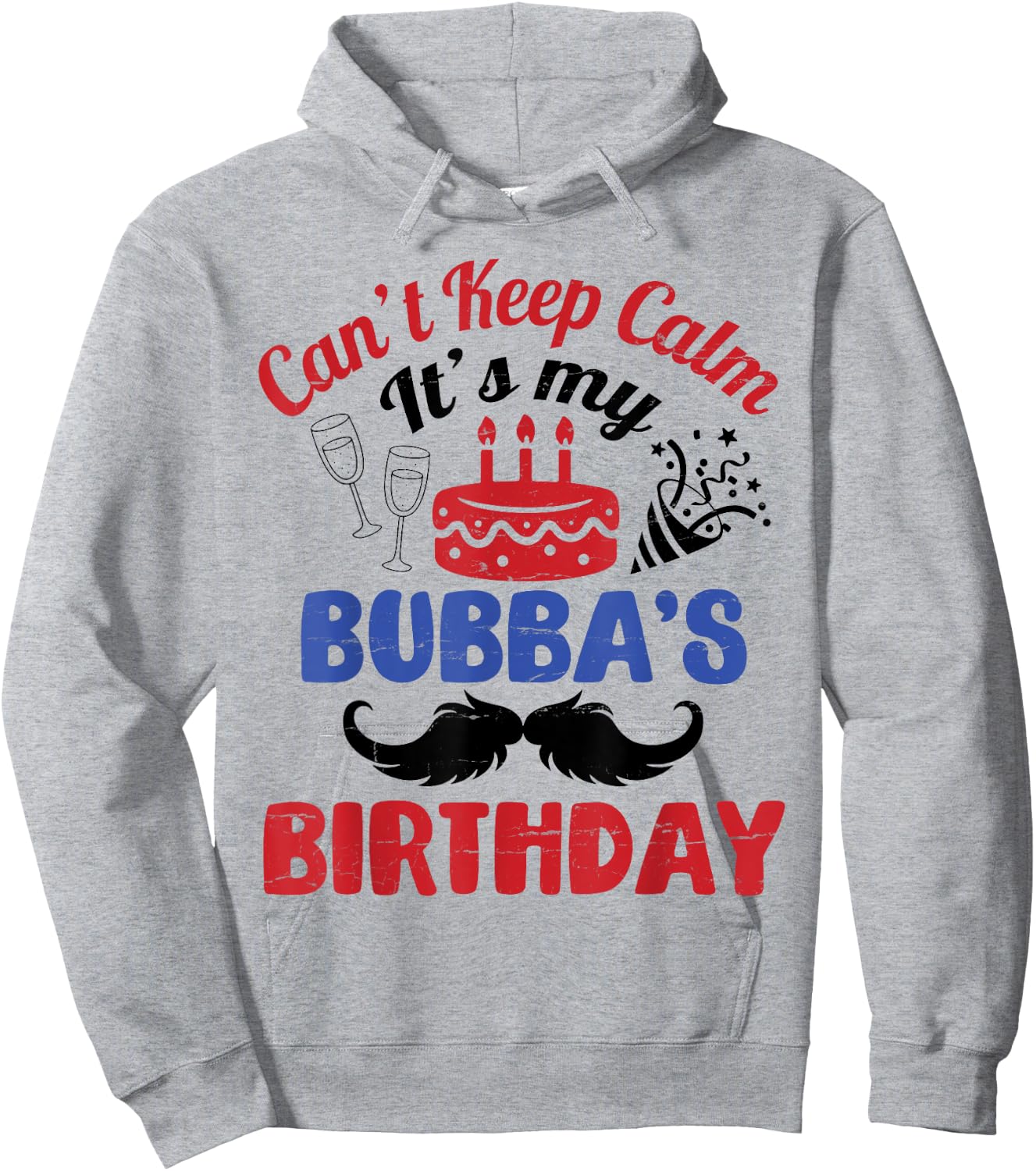 Beard Man Fireworks Can't Keep Calm It's My Bubba's Birthday Hoodie - Hoodie | Ash