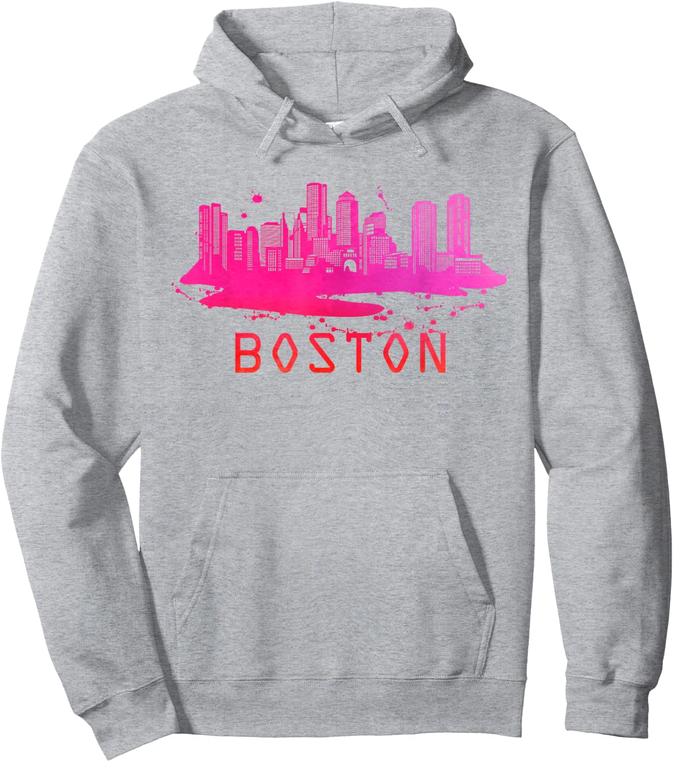 Modern Boston Cityscape - Boston Massachusetts Skyline Hoodie - Hoodie | Ash