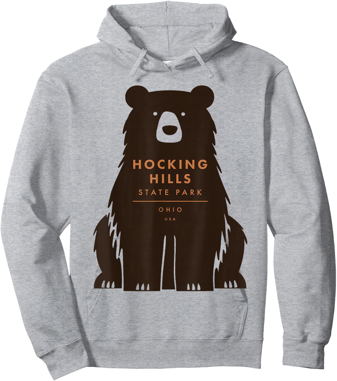 Hocking Hills State Park Ohio Retro Vintage Bear Hoodie - Hoodie | Ash