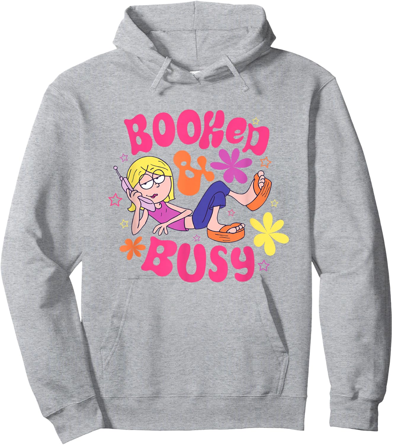 Disney Lizzy McGuire Cool Lizzie Boked & Busy Big Chest Logo Hoodie - Hoodie | Ash