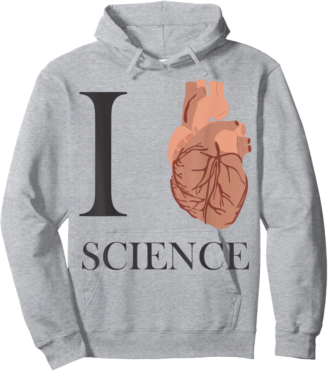 I Love Heart Science T Shirt - Biology Teacher Medicine Women Girls Kids Hoodie - Hoodie | Ash