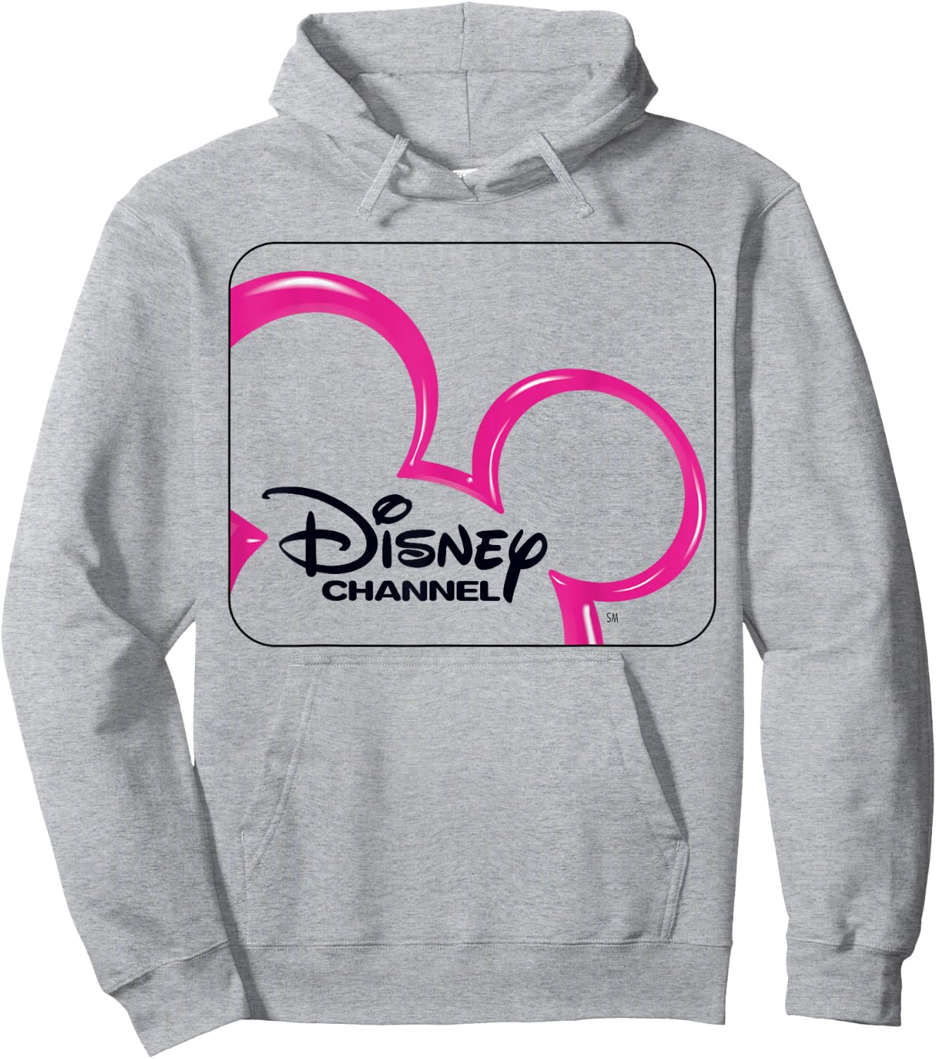 Disney Channel Official Mickey Mouse Pink Retro 2000s Logo Hoodie - Hoodie | Ash