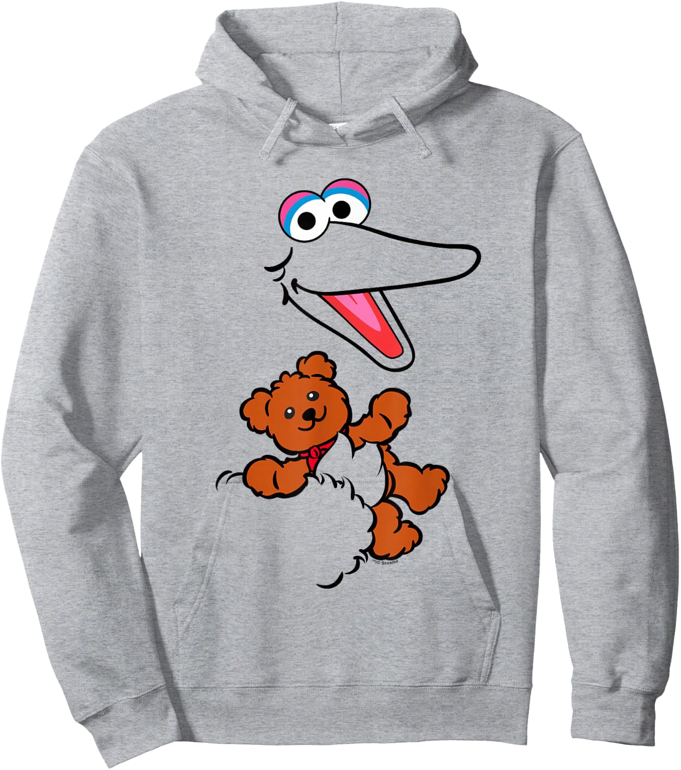 Sesame Street Big Bird Radar Face Halloween Costume Hoodie - Hoodie | Ash