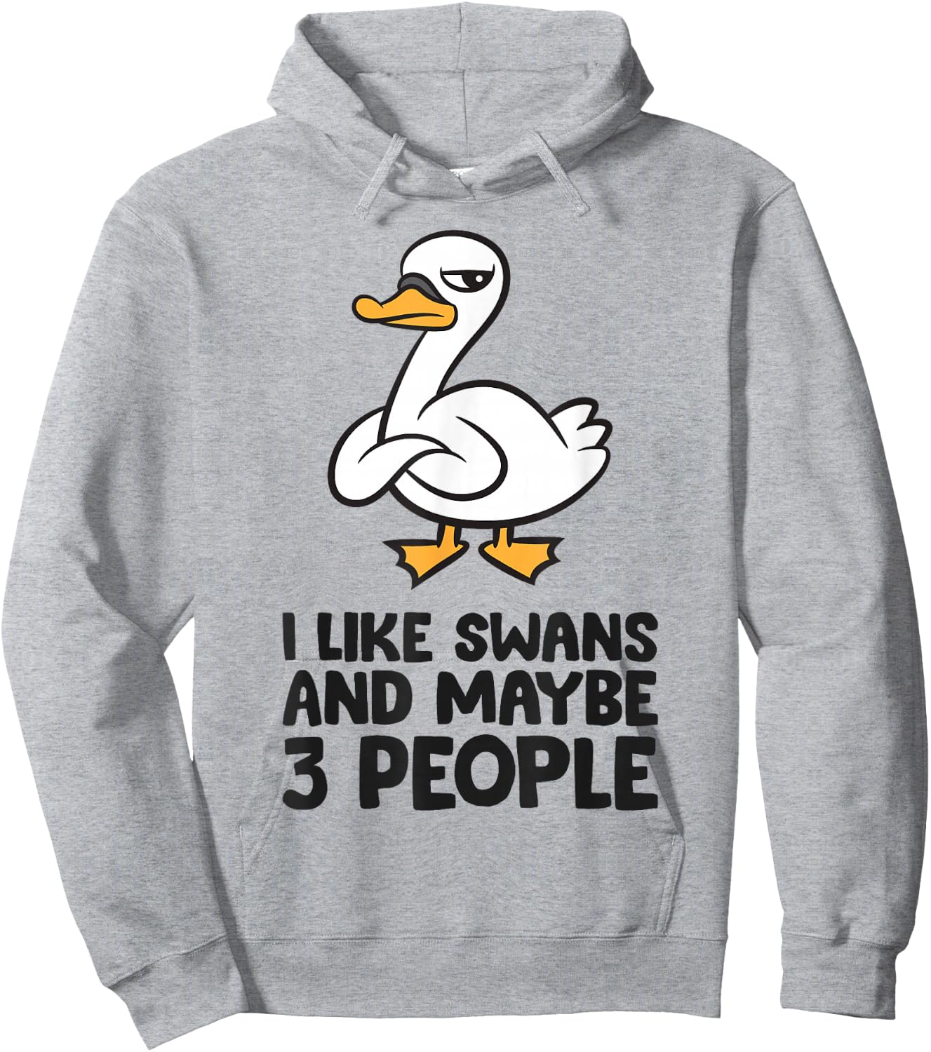 I Like Swans and Maybe 3 People Hoodie - Hoodie | Ash