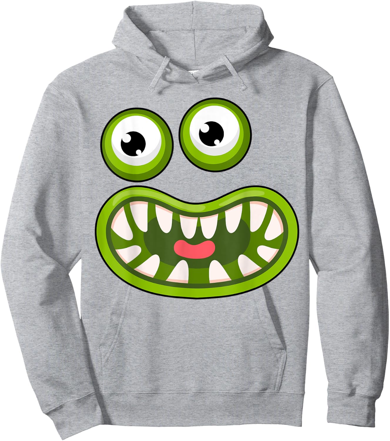 Funny Green Big Mouth Monster Easy Halloween Costume Hoodie - Hoodie | Ash