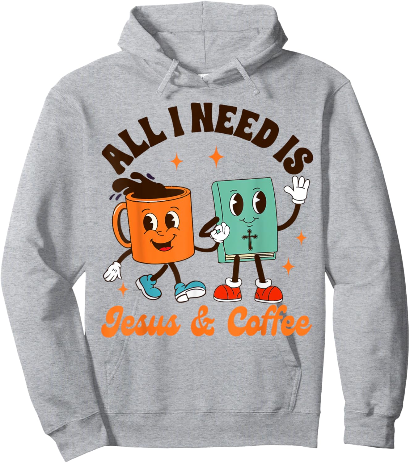 Jesus & Coffee Lover Christian All I Needs Is Jesus & Coffee Hoodie - Hoodie | Ash