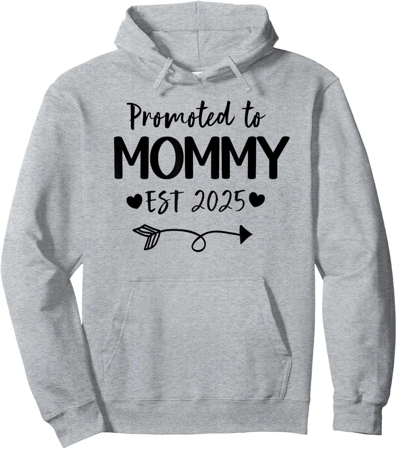 Promoted To Mommy 2025 New Mommy Daddy Announcement Hoodie - Hoodie | Ash