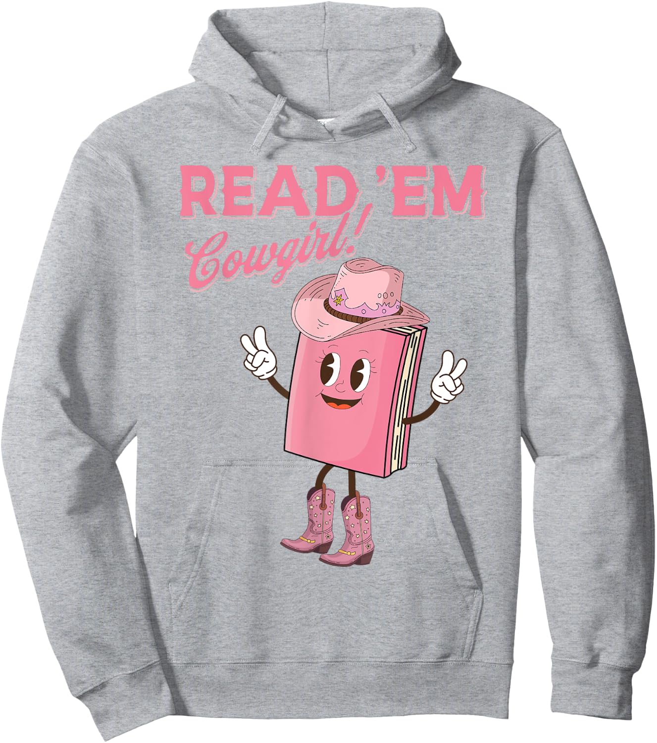 Read 'Em Western Cowgirl Retro Groovy Reading Books Hoodie - Hoodie | Ash